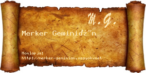 Merker Geminián névjegykártya